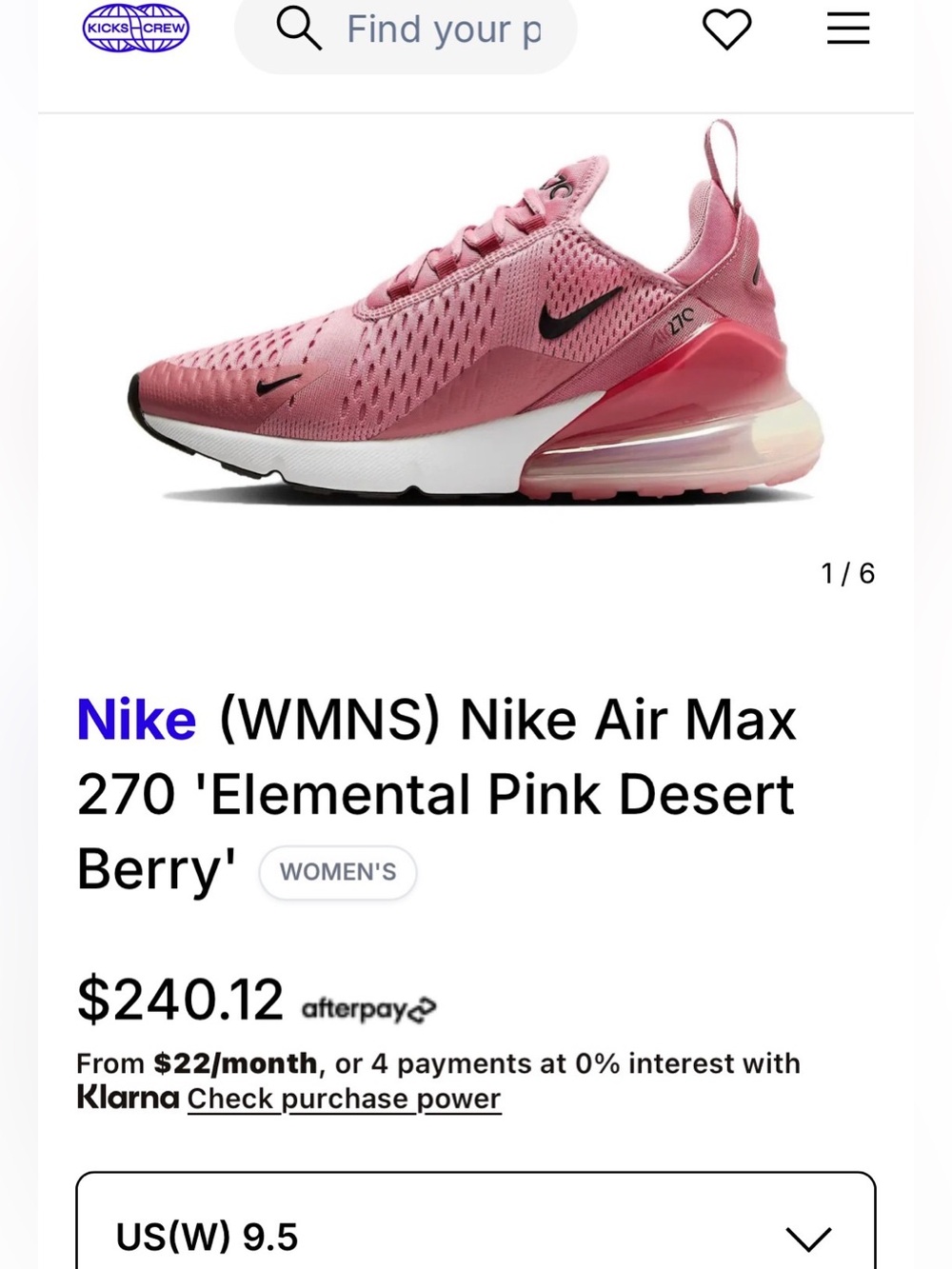 Nike Air Max 270 Elemental Pink Desert Berry